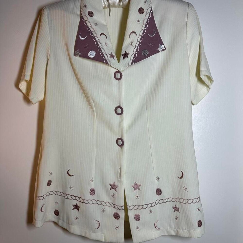 Unbranded Women's Cream and Yellow Blouse